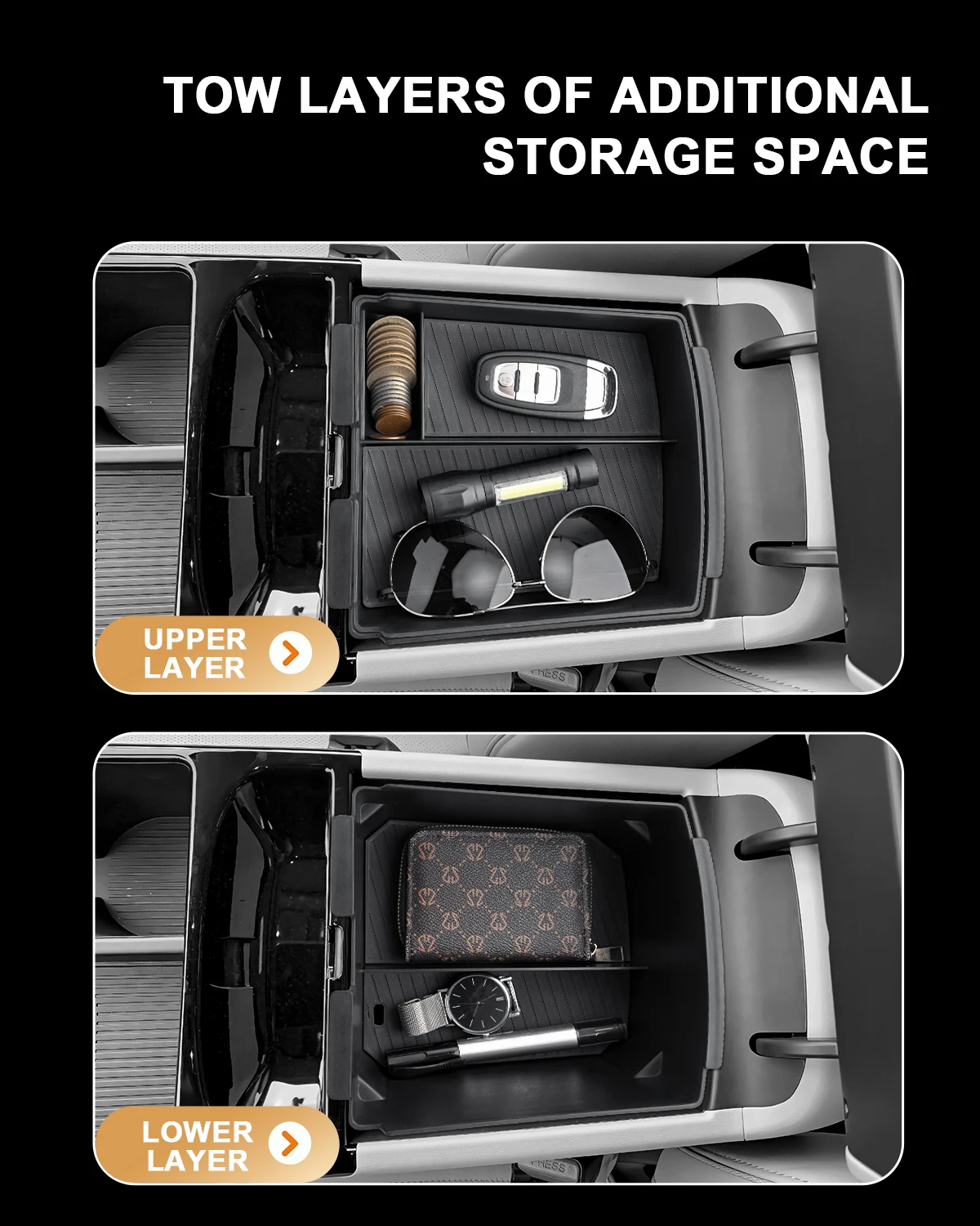 LFOTPP Car Central Storage Box for Hyundai Tucson NX4 Limited 2025 2026 Armrest Storage Box Auto Hyundai Tucson 2026 Accessories