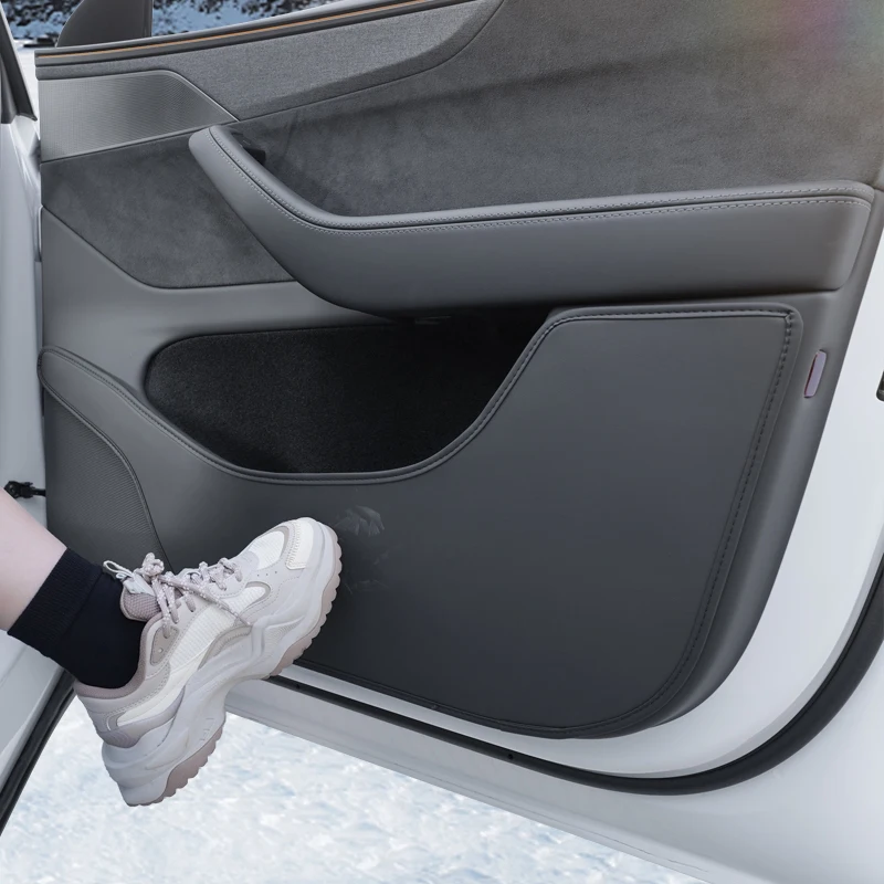 For Tesla Model Y Juniper/Model 3 Highland/Model YL Door Kick Pad, Front and Rear Door Panel Protection Pad, 4-Piece Set