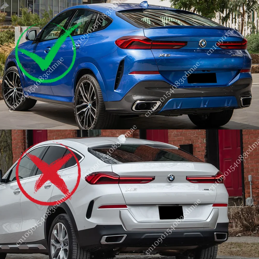 For BMW X6 G06 M-Sport 30d 40i 40d M50i M50d M60i 2019-2025 Rear Bumper Air Vent Splitter Canards Sticker Cover Trim Body Kits