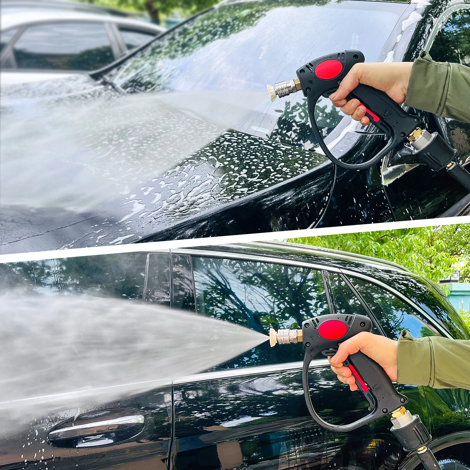 Pressure Washer Spray Water Gun MV925 Max 310 Bar, M22-14mm Inlet Swivel & 1/4" Quick Connector for Car Wash, Car Detailing