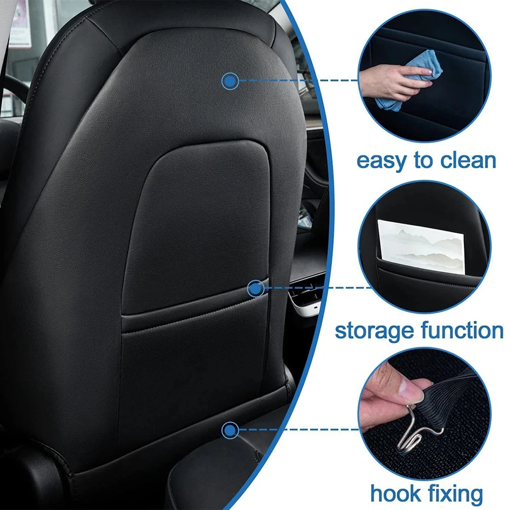 Car Seat Anti Kick Pad For Tesla Model Y Juniper Leather Full Surround Seat Back Anti Scratch Protector Car Interior Accessories