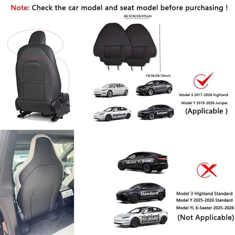 Car Seat Anti Kick Pad For Tesla Model Y Juniper Leather Full Surround Seat Back Anti Scratch Protector Car Interior Accessories