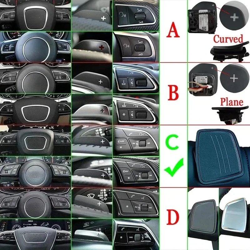 2026 Aluminum alloy Steering Wheel Paddle Shift For Audi 2017 2018 2019 S3 S5 SQ2 SQ5 TT A3 8V A4 A5 Q2 Q3 Q5 Q7