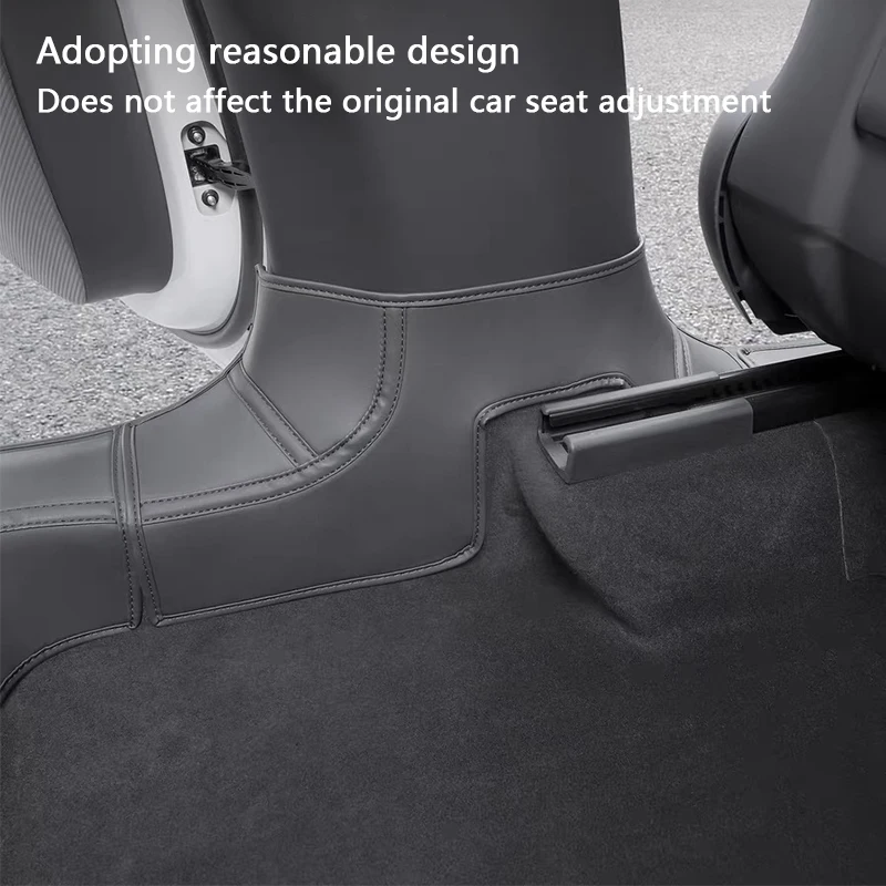 For Tesla Model YL 6-Seater Front Rear Door Sill Protector Leather Threshold Bumper Strip Guards Anti-kick Pads Car Accessories