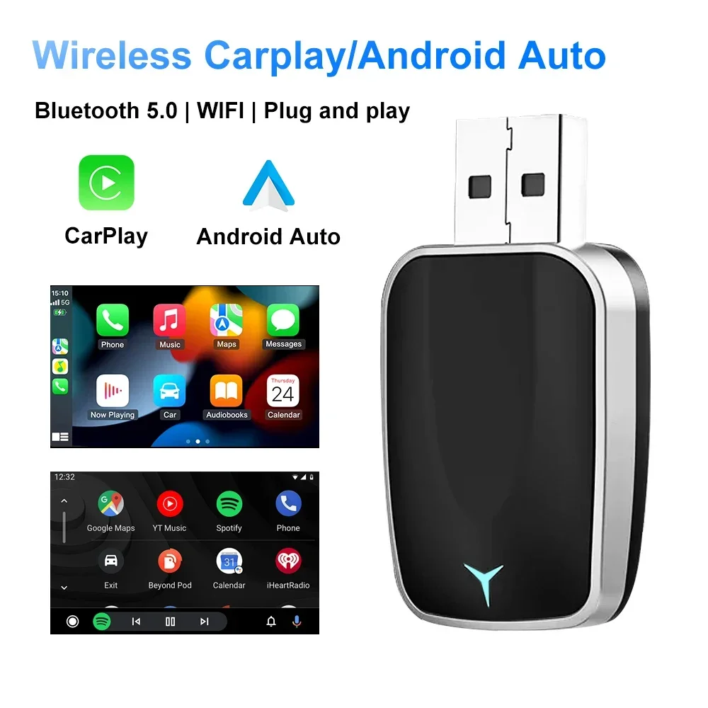 FLIXIVI 2026 2in1 Wireless CarPlay Android Auto Wireless Adapter Plug and Play Fast Connect Universal for Nissan Car Adapter