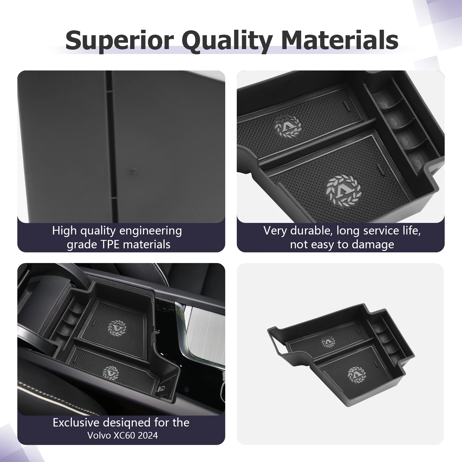 RUIYA for Volvo XC60 XC90 V60 S60 V90 S90 2017-2025 RHD Car Armrest Storage Box Auto Storage Box Volvo XC60 XC90 Accessories