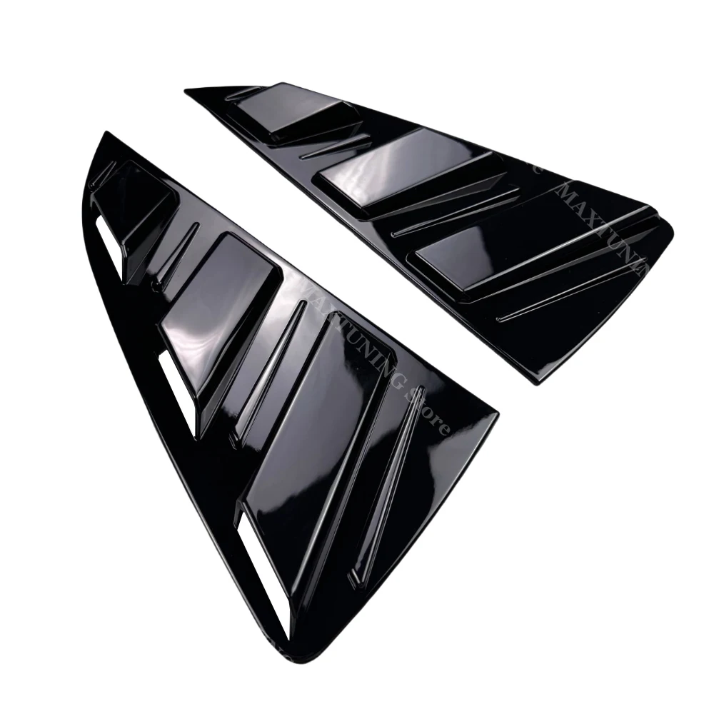 2pcs Gloss Black Rear Side Window Shutter Louver Cover Trim For Volkswagen Polo MK5 6R 6C GTI TSI TDI 2009-2017 5-Door Hatchback