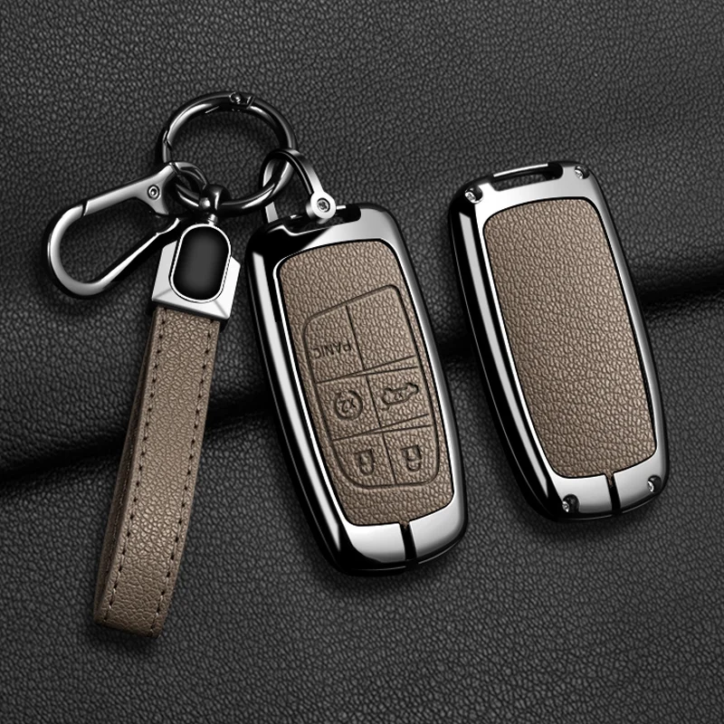 Car Key Case Holder For Jeep WK2 KL BU MP Renegade Grand Cherokee Dodge Ram Charger Challenger Chrysler 300C Journey 5Buttons