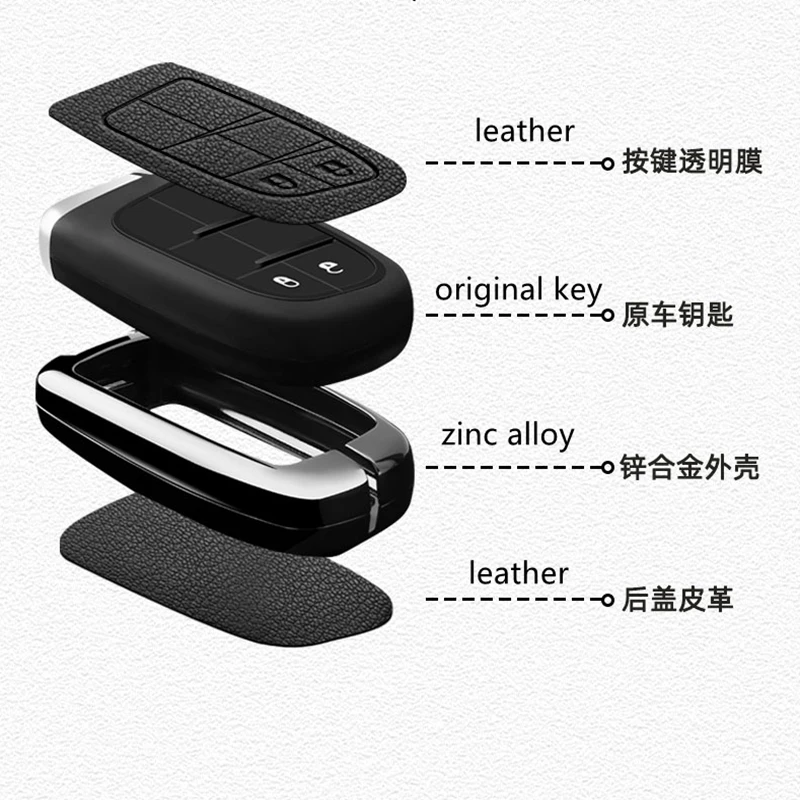 Car Key Case Holder For Jeep WK2 KL BU MP Renegade Grand Cherokee Dodge Ram Charger Challenger Chrysler 300C Journey 5Buttons
