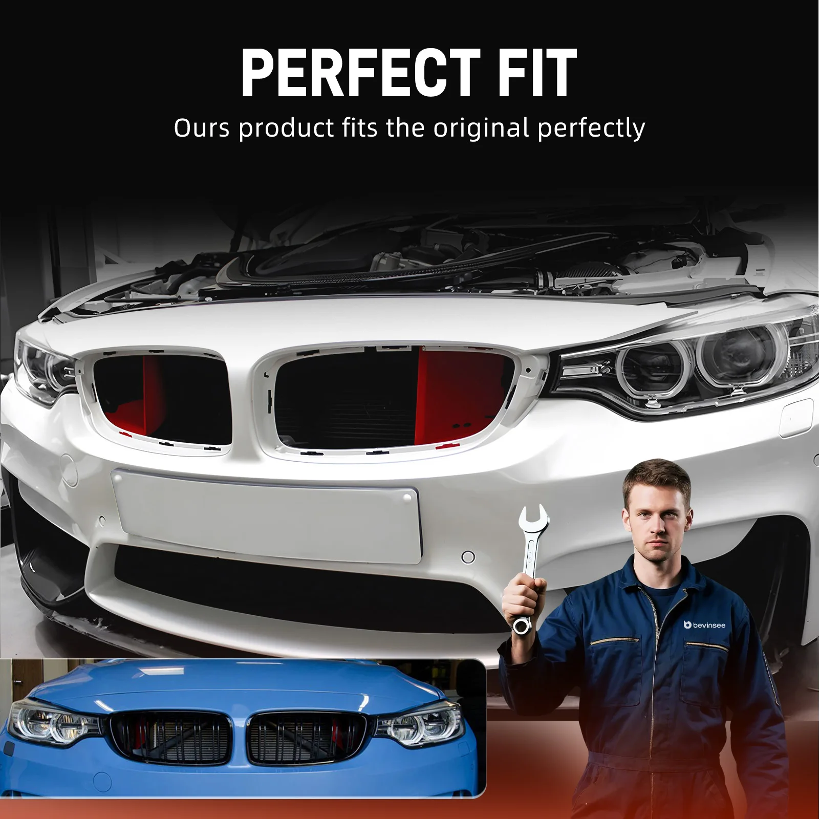 BEVINSEE Air Intake Scoops for BMW F20 F30 F32 120i 320i 328i 330i 335i 340i 420i 428i 430i 435i 440i N20 N55 B48 B58