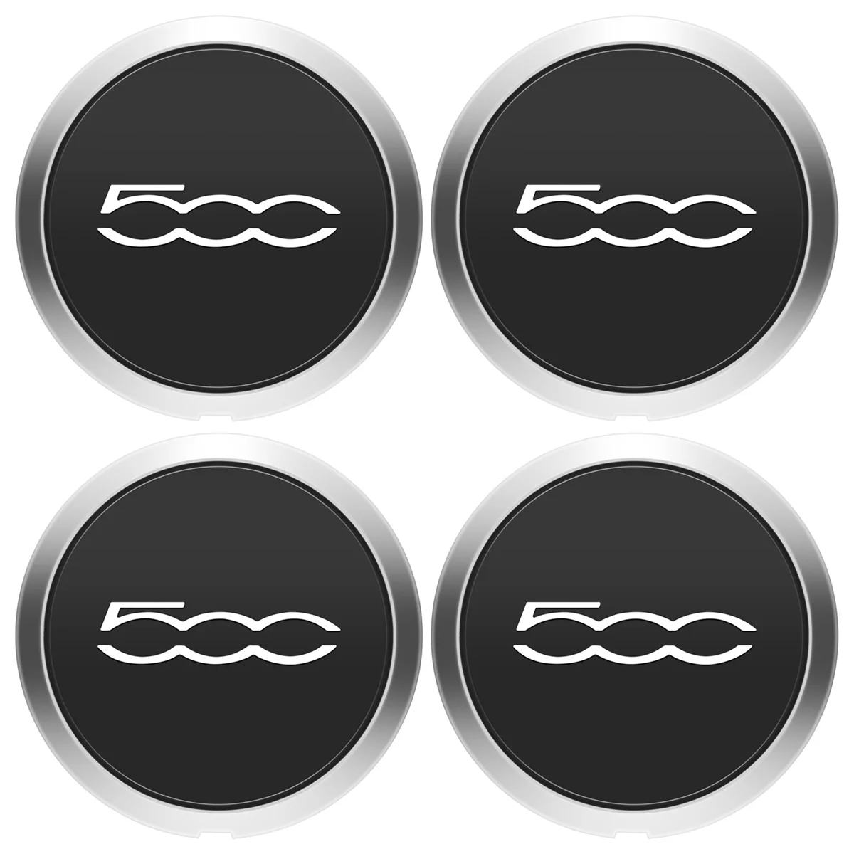 4PCS 133mm Hubcap For Fiat 500 Wheels Centre Hub Caps Set 68078419AC 68078421AC Dust Cover Wheel Hub Cap Replacement 51884863