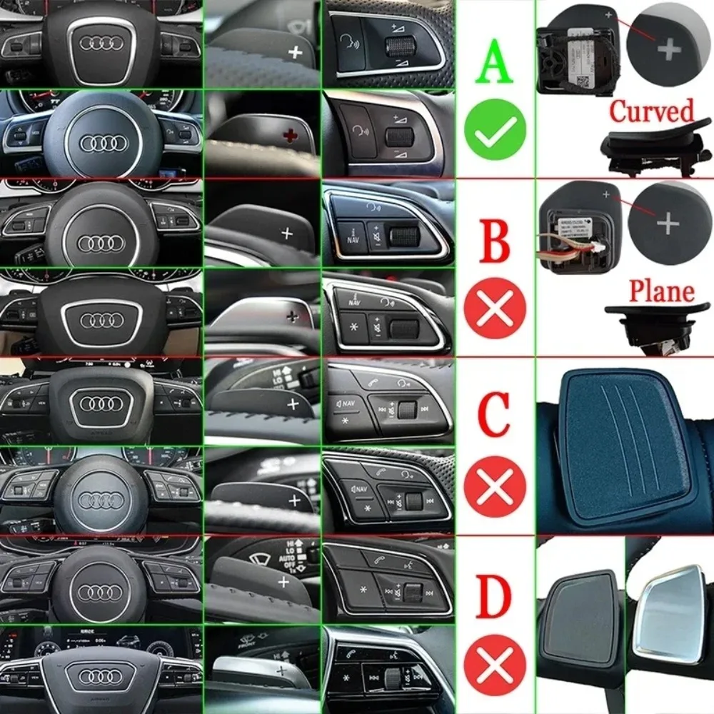 2Pcs Steering Wheel Paddles Extension Shifters For Audi A4 B8 A3 8P S3 A5 A6 S6 C6 Q5 A8 R8 TTS MK2 8J Avant DSG Car Styling