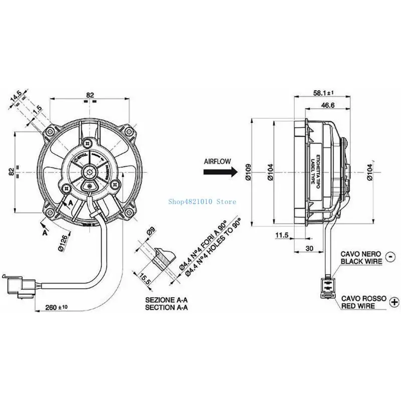 T3LF Auto Repair Accessory 12V 147CFM Puller Low Profile Fan for VA32-A101-62A