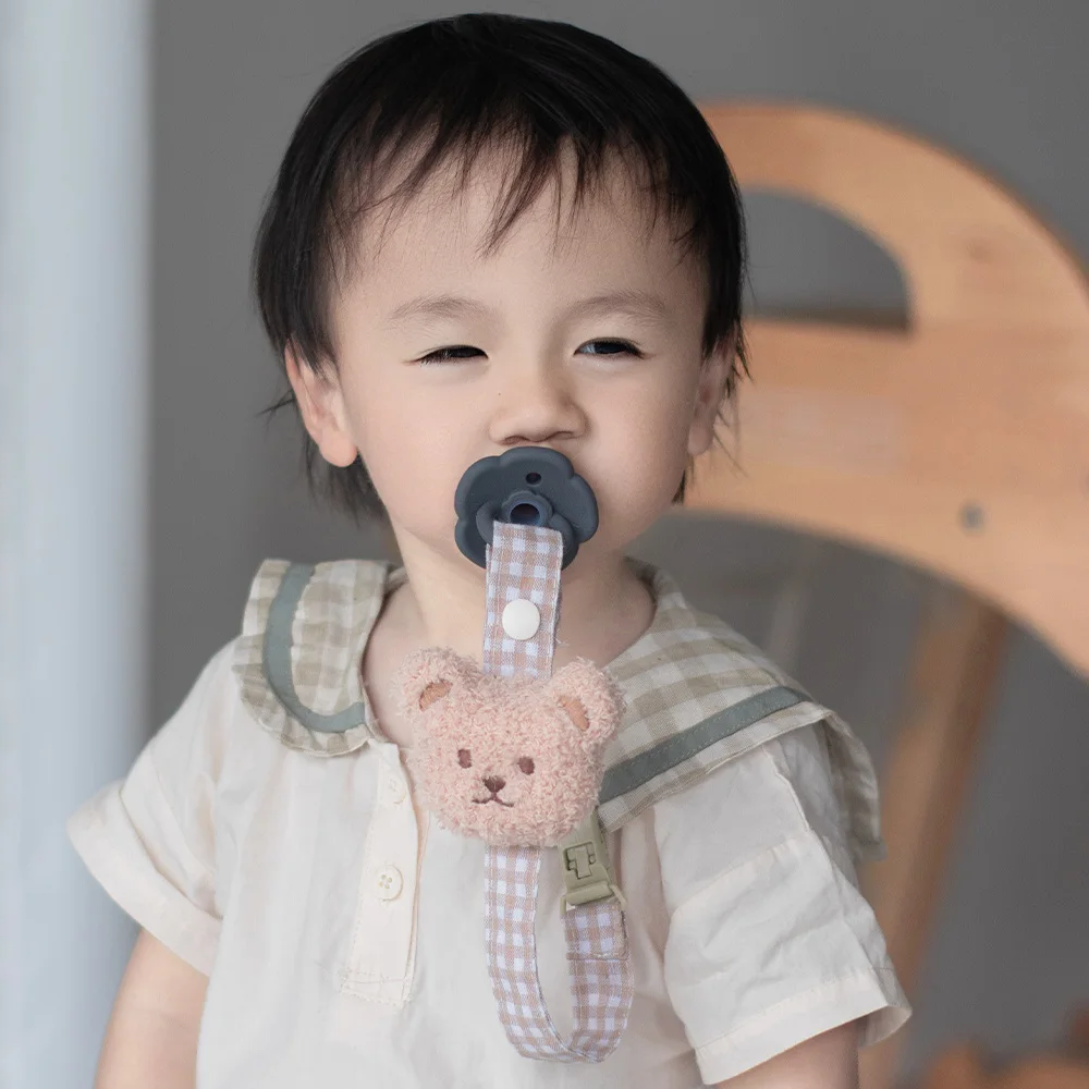 1PCS Cute Bear Baby Pacifier Clip Chain Dummy Holder Soother Pacifier Clips Strap Nipple Holder Infant Feeding Babies Accessorie