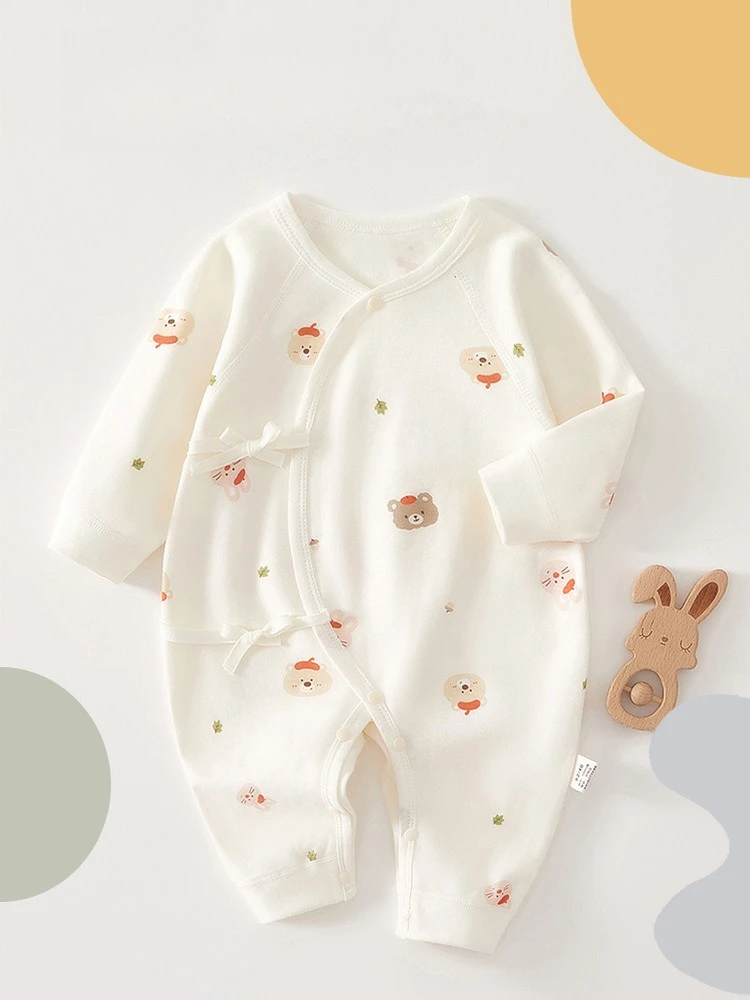 AYNIGIELL High-Quality Newborn Baby Jumpsuit Four Season Cute Children's Jumpsuit 0-6M Cute Baby Girl Male Baby Clothing