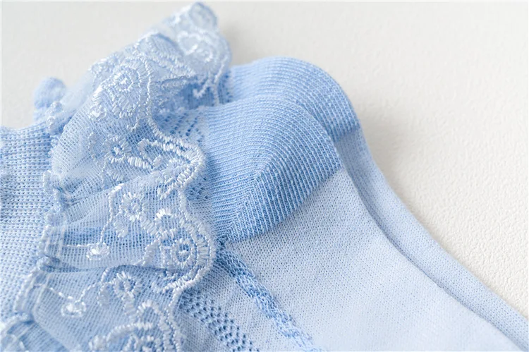 10 Pairs/lot Baby Girls Kids Socks Lace Ruffle Princess Mesh Children Ankle Short Breathable Cotton White Pink Blue Toddler Sock