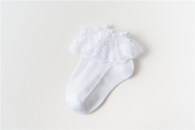 10 Pairs/lot Baby Girls Kids Socks Lace Ruffle Princess Mesh Children Ankle Short Breathable Cotton White Pink Blue Toddler Sock