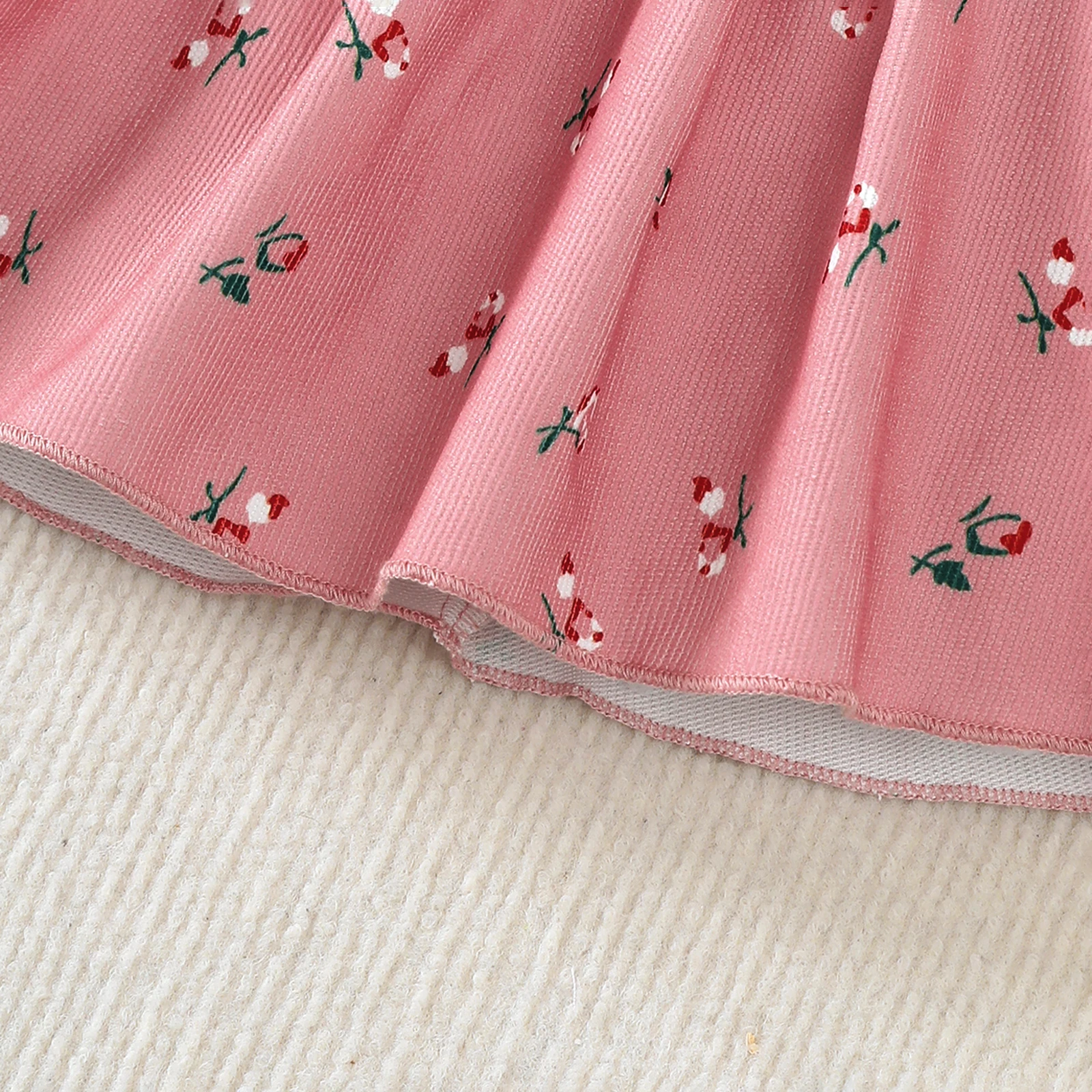 2Pcs/Set Baby Girl Dress Small Floral Large Bow Summer, Dress+Headband Set Suitable for 0-24 Months Baby Girls Fashionable Dress