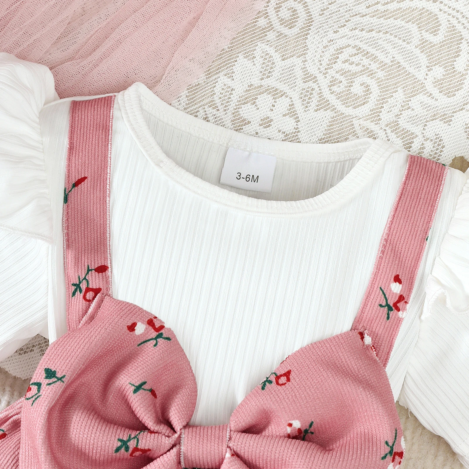 2Pcs/Set Baby Girl Dress Small Floral Large Bow Summer, Dress+Headband Set Suitable for 0-24 Months Baby Girls Fashionable Dress