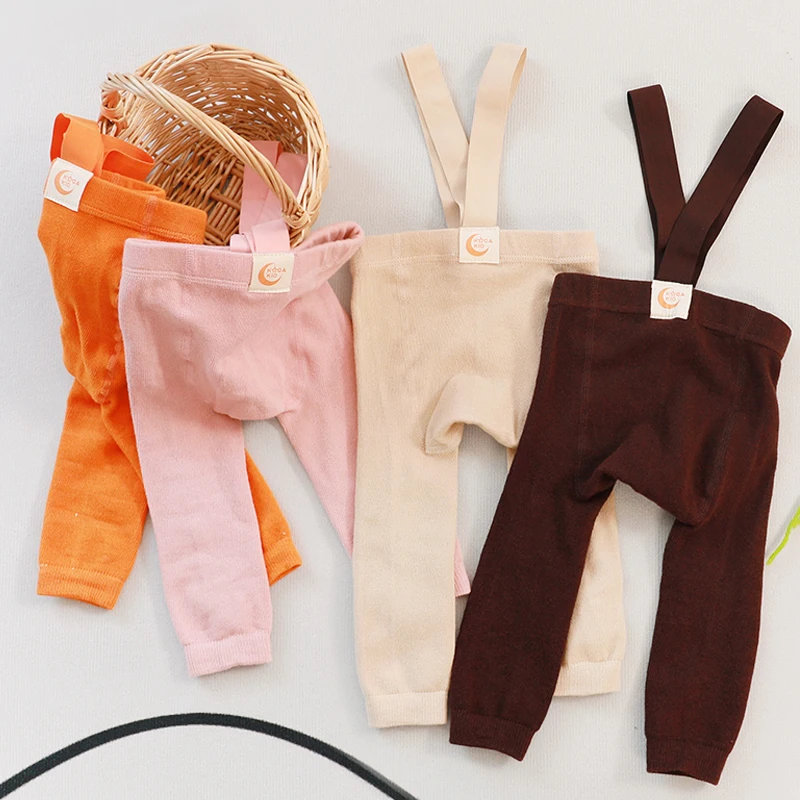 Infant Baby Boys Girls Strap Pants Kids High Waist Bandage Cross Straped Leggings for Toddler Suspender Stocking Baby Tights
