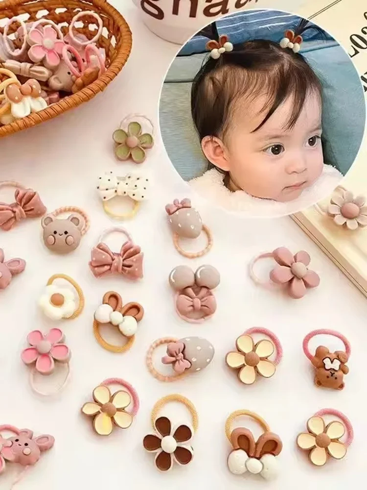 50PCS to 10PCS Lot Cute Cartoon Rabbit Hair Band Girls Elastic Hair bands Headwear Kids Hair Accessories Hairwear Mixed Style