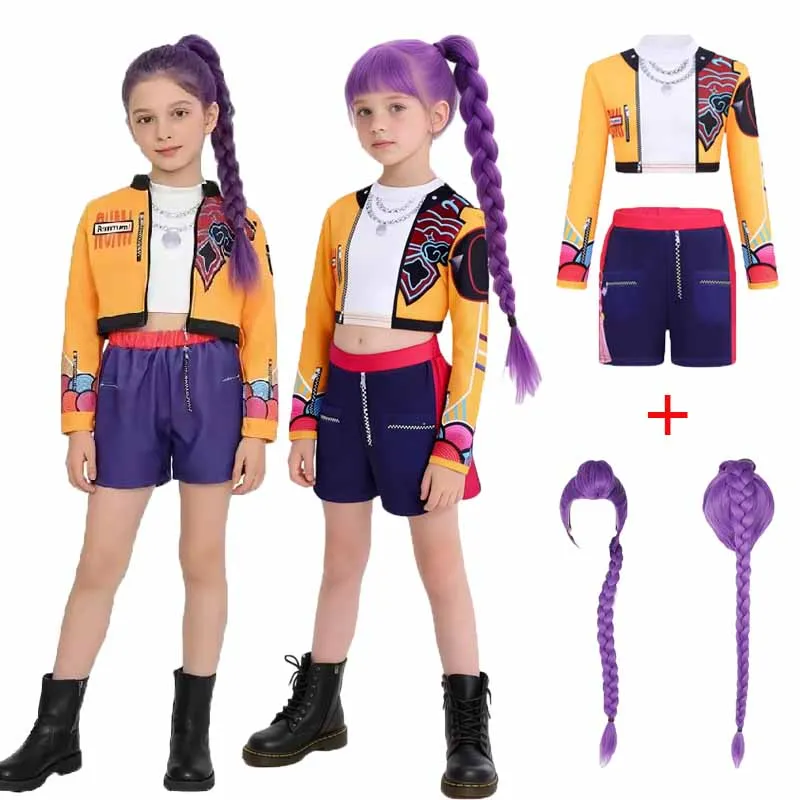 Girls Cartoon Cosplay Sets Children Fashion Stage Performance Clothing Outfits Kids Movie Role-playing Costume Suits 3-12 Years
