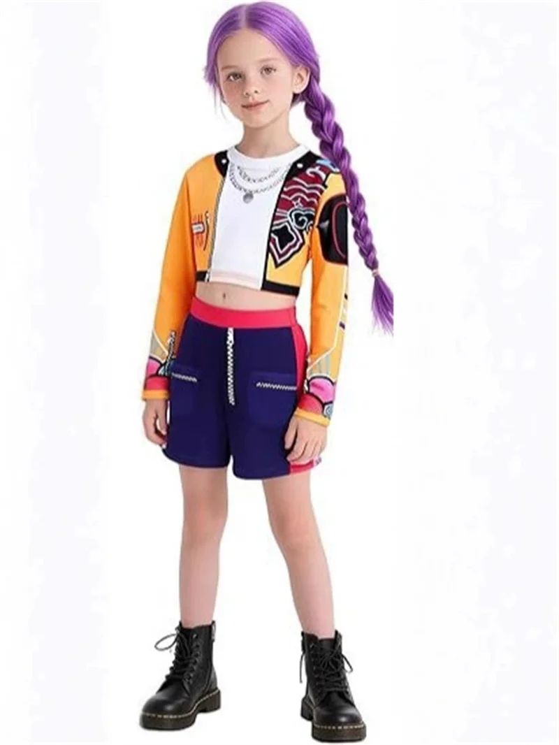 Girls Cartoon Cosplay Sets Children Fashion Stage Performance Clothing Outfits Kids Movie Role-playing Costume Suits 3-12 Years