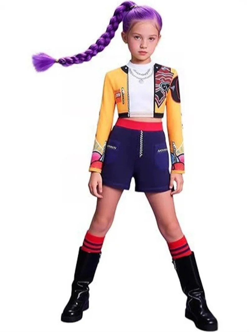 Girls Cartoon Cosplay Sets Children Fashion Stage Performance Clothing Outfits Kids Movie Role-playing Costume Suits 3-12 Years