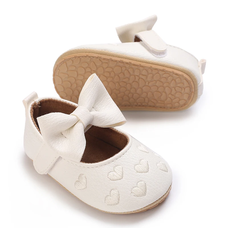 0-1Year Baby Shoes Infant Pre-Walker Shoes Girls Princess Bow Shoes Cute Breathable Flower Soft Sole Casual Sports Footwear