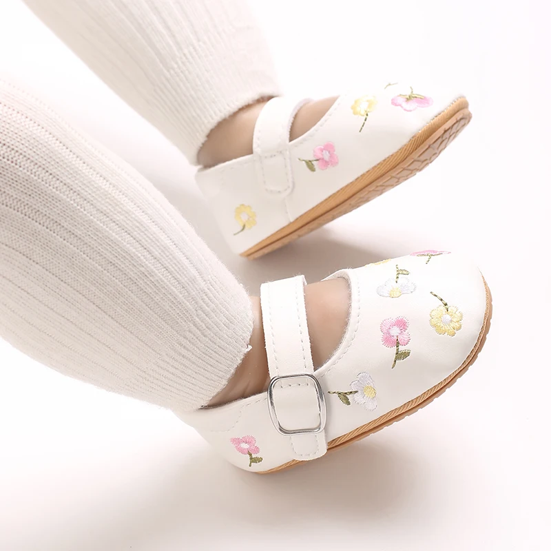 0-1Year Baby Shoes Infant Pre-Walker Shoes Girls Princess Bow Shoes Cute Breathable Flower Soft Sole Casual Sports Footwear