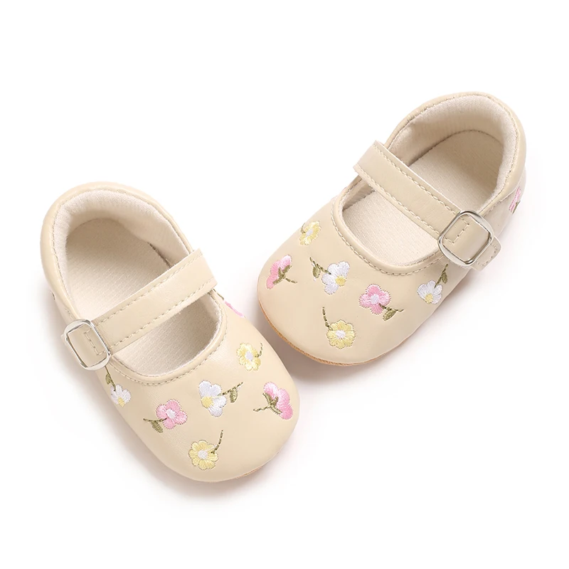0-1Year Baby Shoes Infant Pre-Walker Shoes Girls Princess Bow Shoes Cute Breathable Flower Soft Sole Casual Sports Footwear