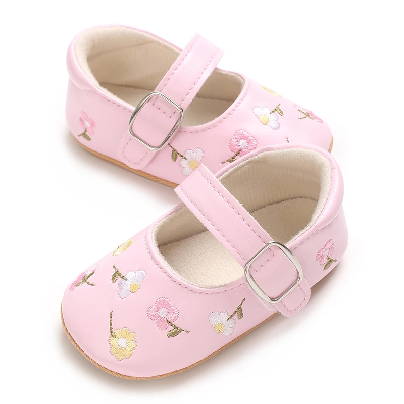 0-1Year Baby Shoes Infant Pre-Walker Shoes Girls Princess Bow Shoes Cute Breathable Flower Soft Sole Casual Sports Footwear