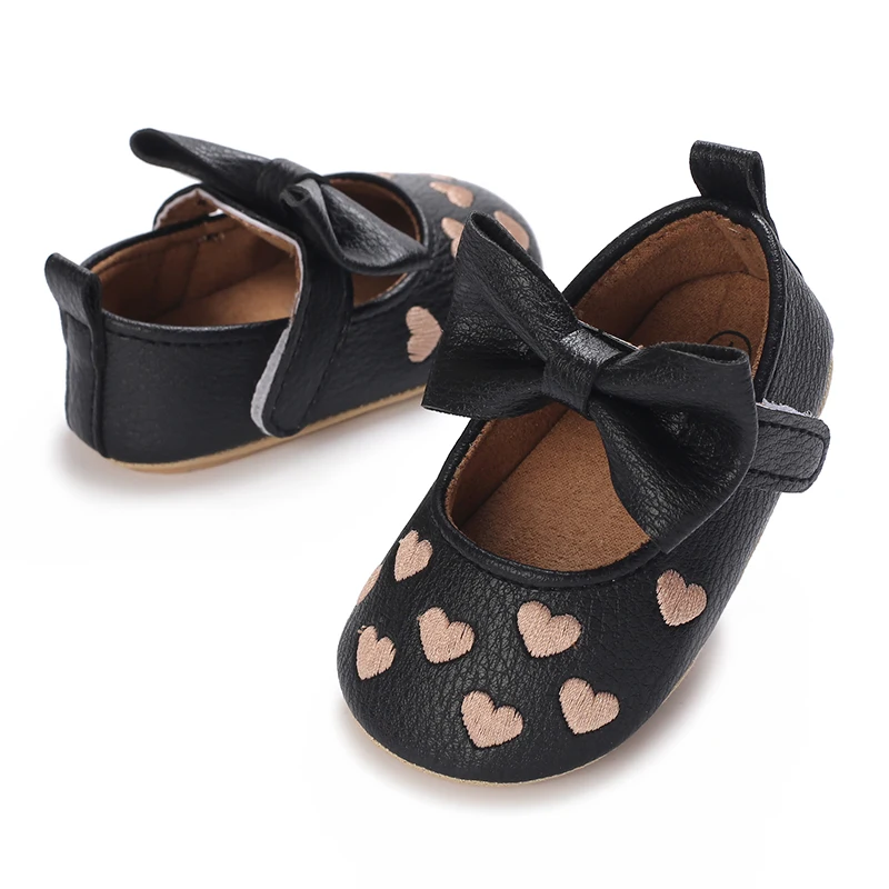 0-1Year Baby Shoes Infant Pre-Walker Shoes Girls Princess Bow Shoes Cute Breathable Flower Soft Sole Casual Sports Footwear