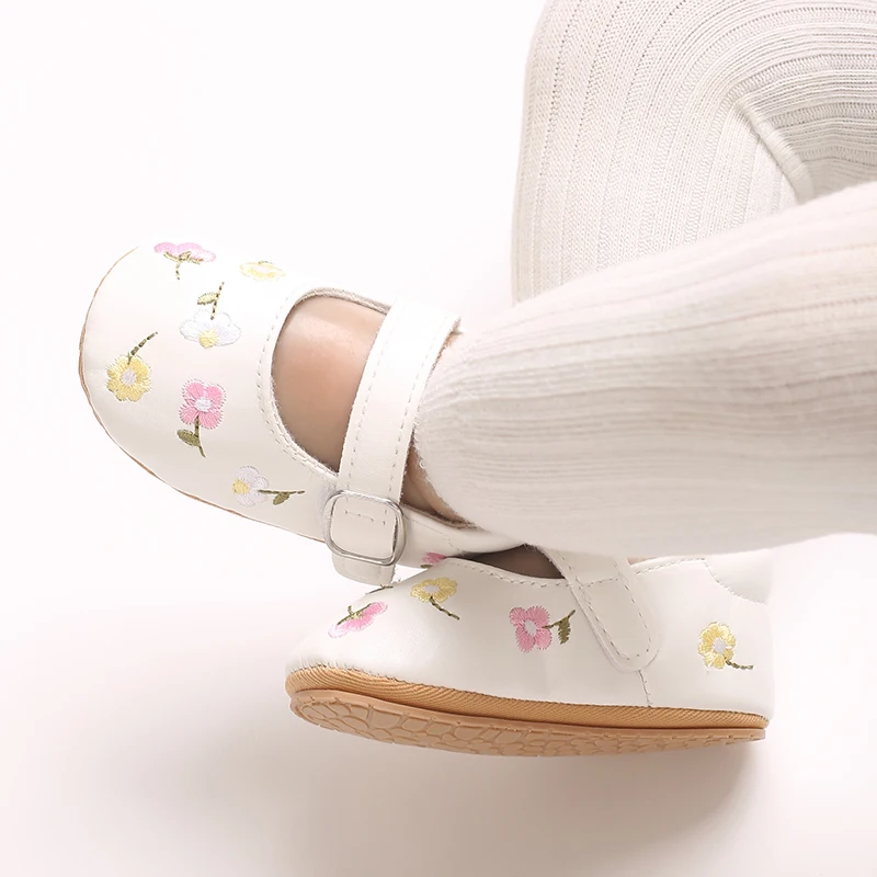 0-1Year Baby Shoes Infant Pre-Walker Shoes Girls Princess Bow Shoes Cute Breathable Flower Soft Sole Casual Sports Footwear