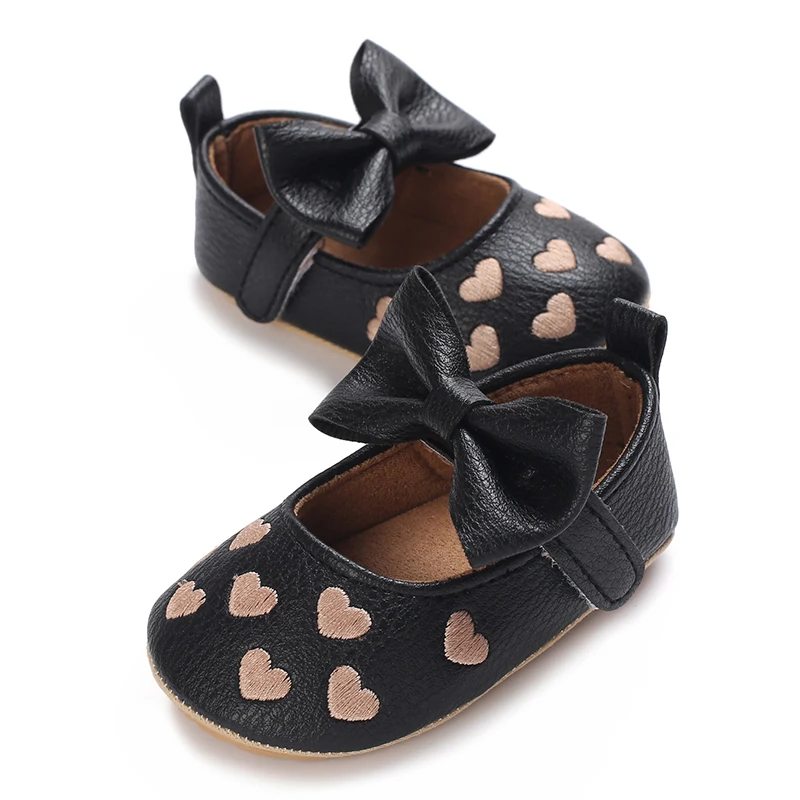 0-1Year Baby Shoes Infant Pre-Walker Shoes Girls Princess Bow Shoes Cute Breathable Flower Soft Sole Casual Sports Footwear