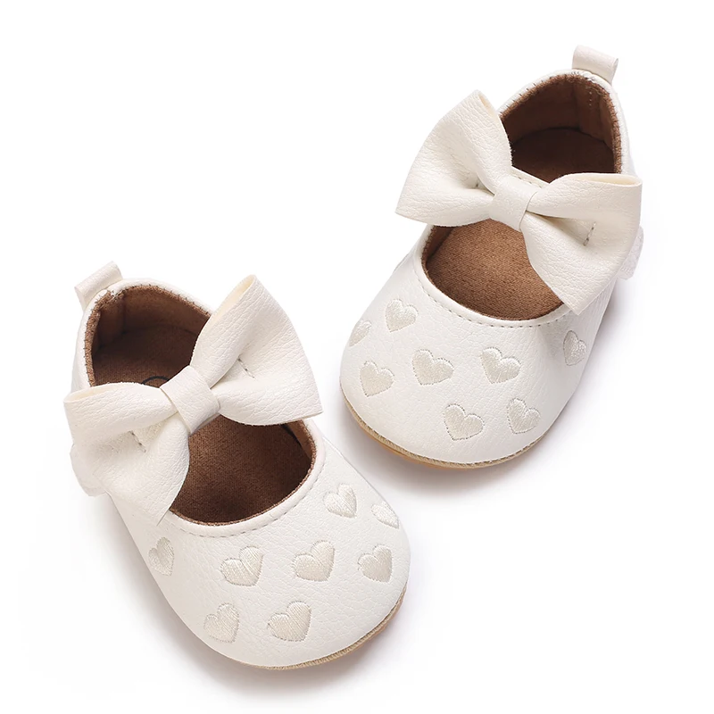 0-1Year Baby Shoes Infant Pre-Walker Shoes Girls Princess Bow Shoes Cute Breathable Flower Soft Sole Casual Sports Footwear