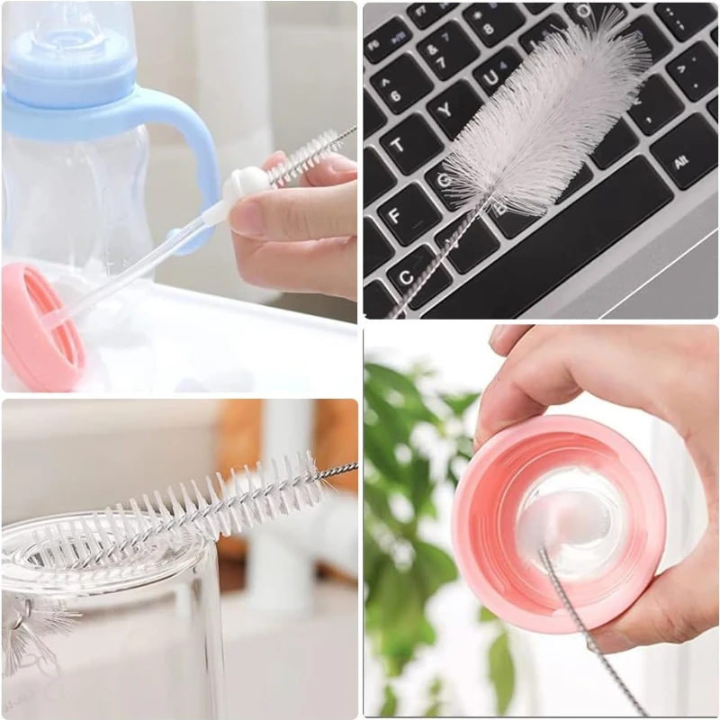 Straw Cleaner Brush for Stanley Cup Long Bottle Brush Stainless Steel Straw Cleaning Brush for Baby Bottle & Kettle Cleaning
