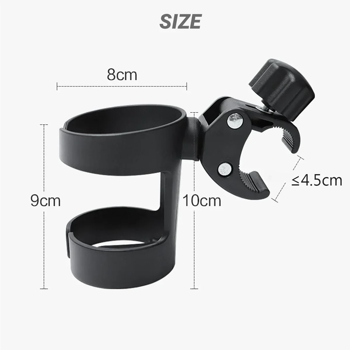360 Degrees Rotation Drink Holder for Bike Pushchair Wheelchair Walker Bicycle Fits Most Cups Gifts for Relatives
