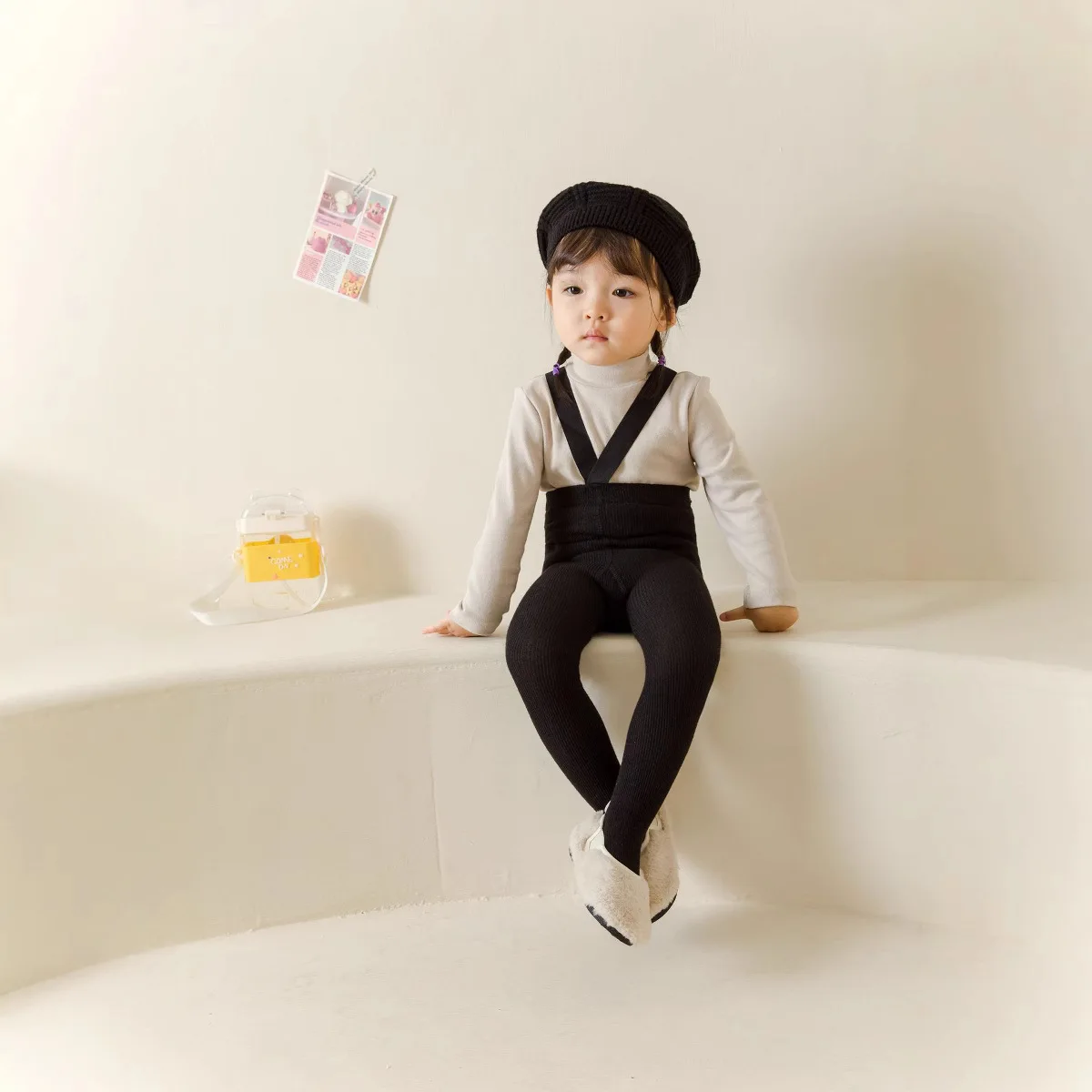 Baby Girl Boys Stocking Toddler Knit Tights Newborn Suspender Tights Pantyhose Solid High Waist Overall Leggings