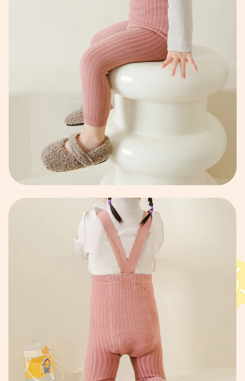 Baby Girl Boys Stocking Toddler Knit Tights Newborn Suspender Tights Pantyhose Solid High Waist Overall Leggings