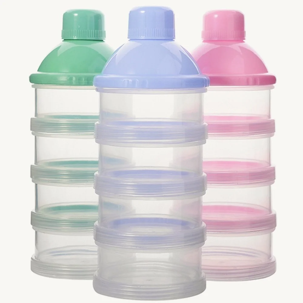 Portable Milk Powder Formula Dispenser Food Container Storage Feeding Boxes for Baby Kids Toddler 4/5 Grid Baby Food Storage Box