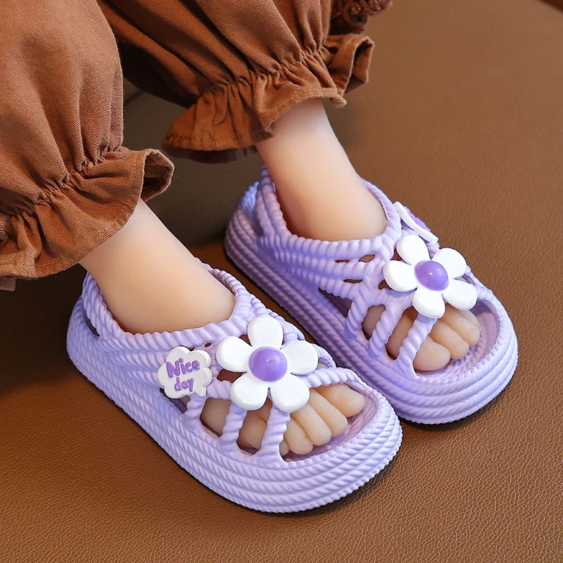 New Children's Slippers Summer Girls and Boys Bathroom Home Anti Slip Beach Shoes Soft Soled Baby Sandals