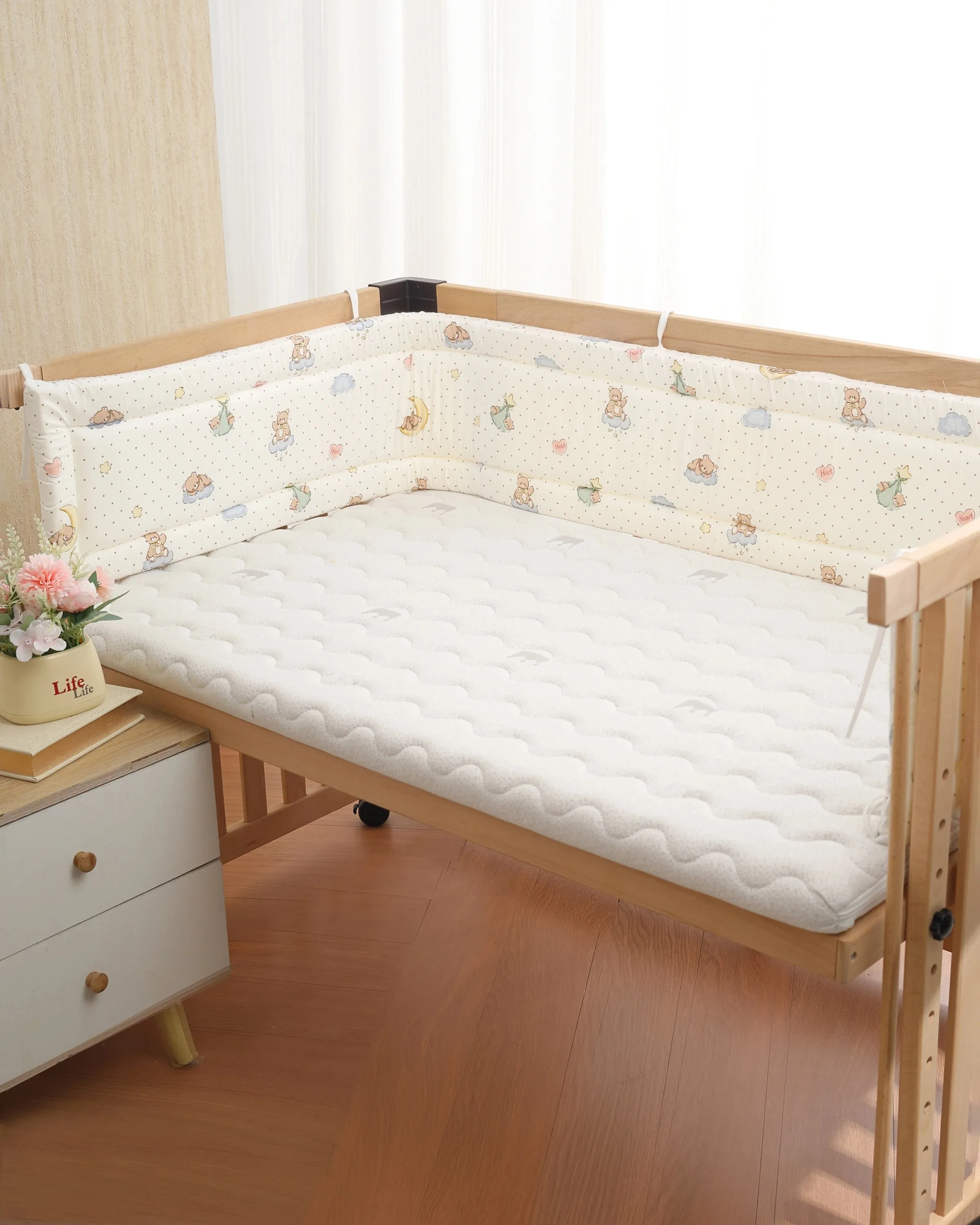 1-piece Crib Around Newborns Around Cushion Protector Pillow Baby Bed Bumper For Newborns Soft Cotton Thicken Bumper