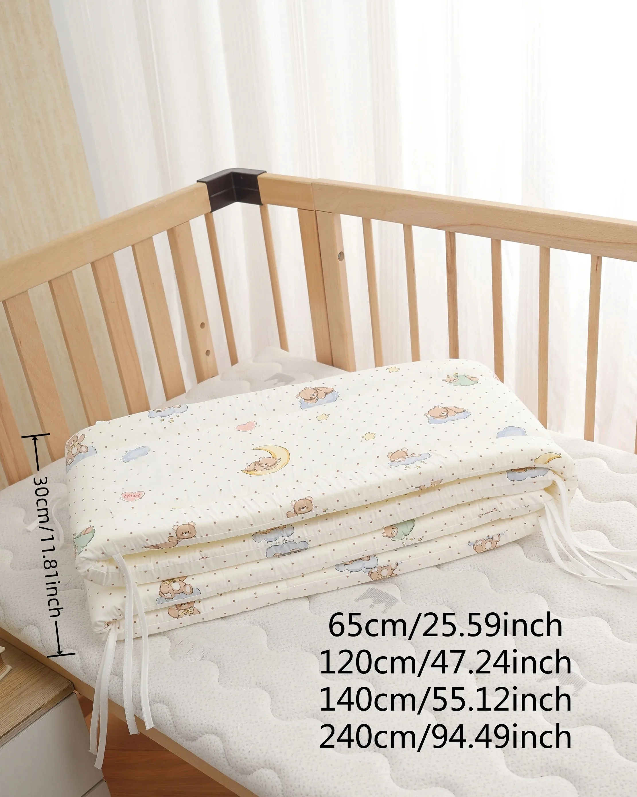1-piece Crib Around Newborns Around Cushion Protector Pillow Baby Bed Bumper For Newborns Soft Cotton Thicken Bumper