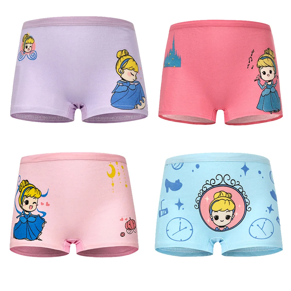 4 Pieces/lot Design Children's Girls Panties Cotton Soft Pretty Cartoon Unicorn Child Underwear for Girls Kids Boxer Breathable
