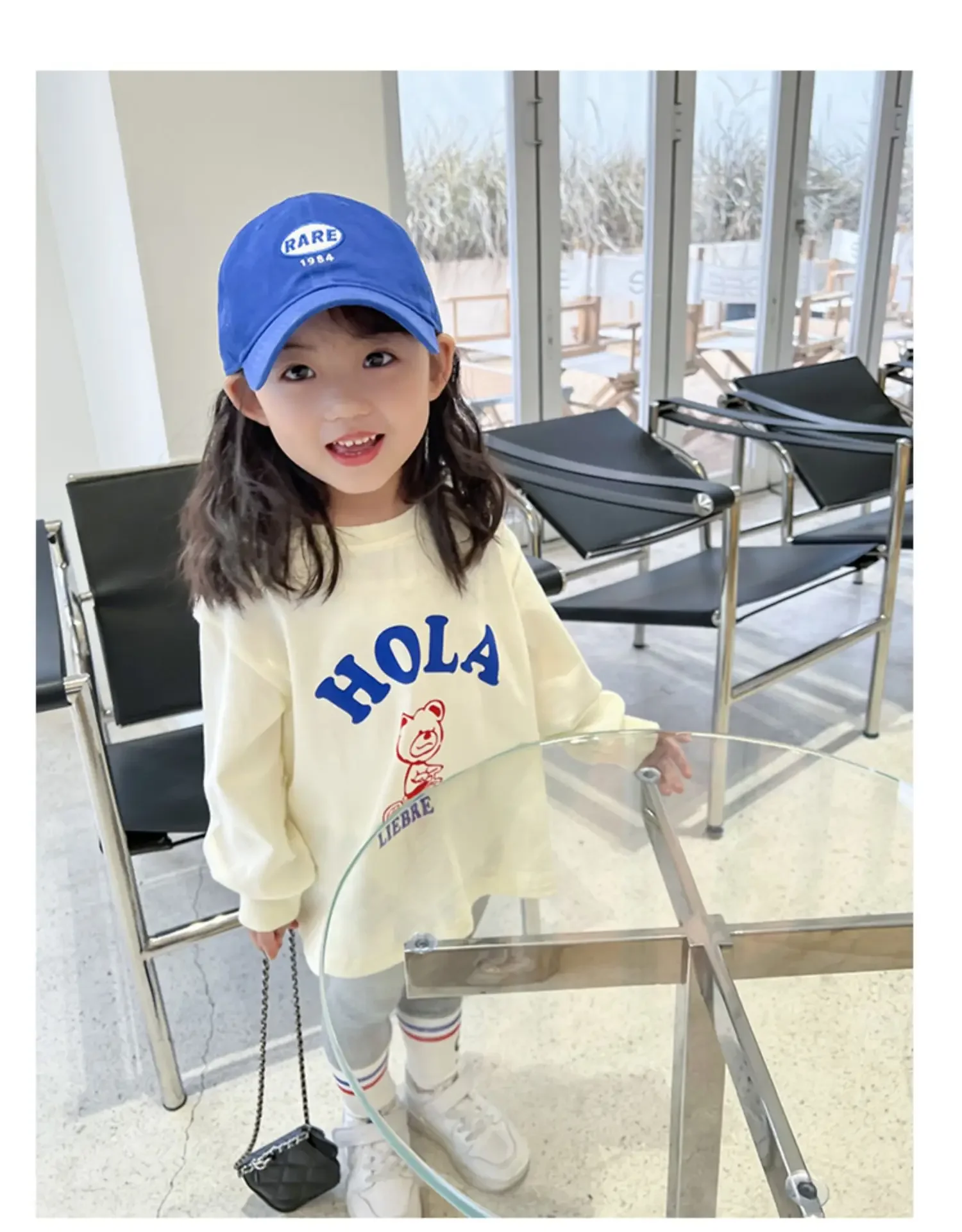 Autumn Children's Fashionable Sports Set Baby Girl Sweater + Leggings Two-piece Sets Girl Toddler Cartoon Alphabet Clothing