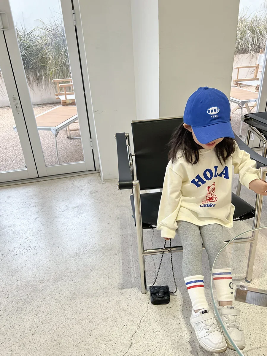 Autumn Children's Fashionable Sports Set Baby Girl Sweater + Leggings Two-piece Sets Girl Toddler Cartoon Alphabet Clothing