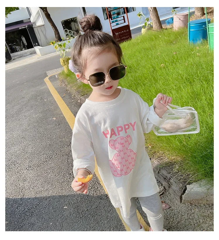 Autumn Children's Fashionable Sports Set Baby Girl Sweater + Leggings Two-piece Sets Girl Toddler Cartoon Alphabet Clothing