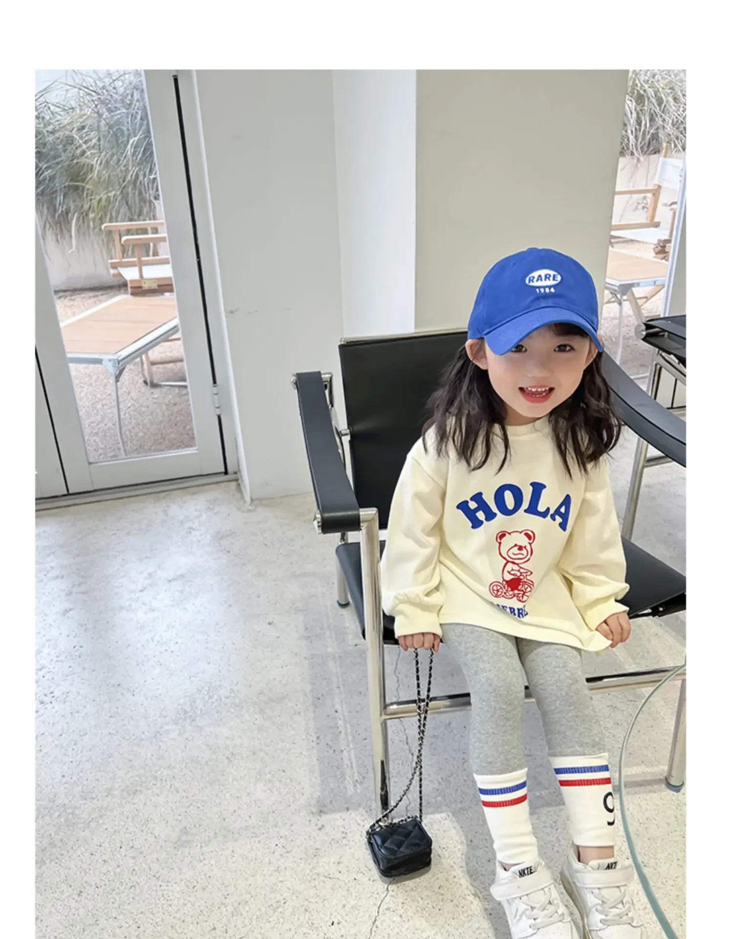 Autumn Children's Fashionable Sports Set Baby Girl Sweater + Leggings Two-piece Sets Girl Toddler Cartoon Alphabet Clothing