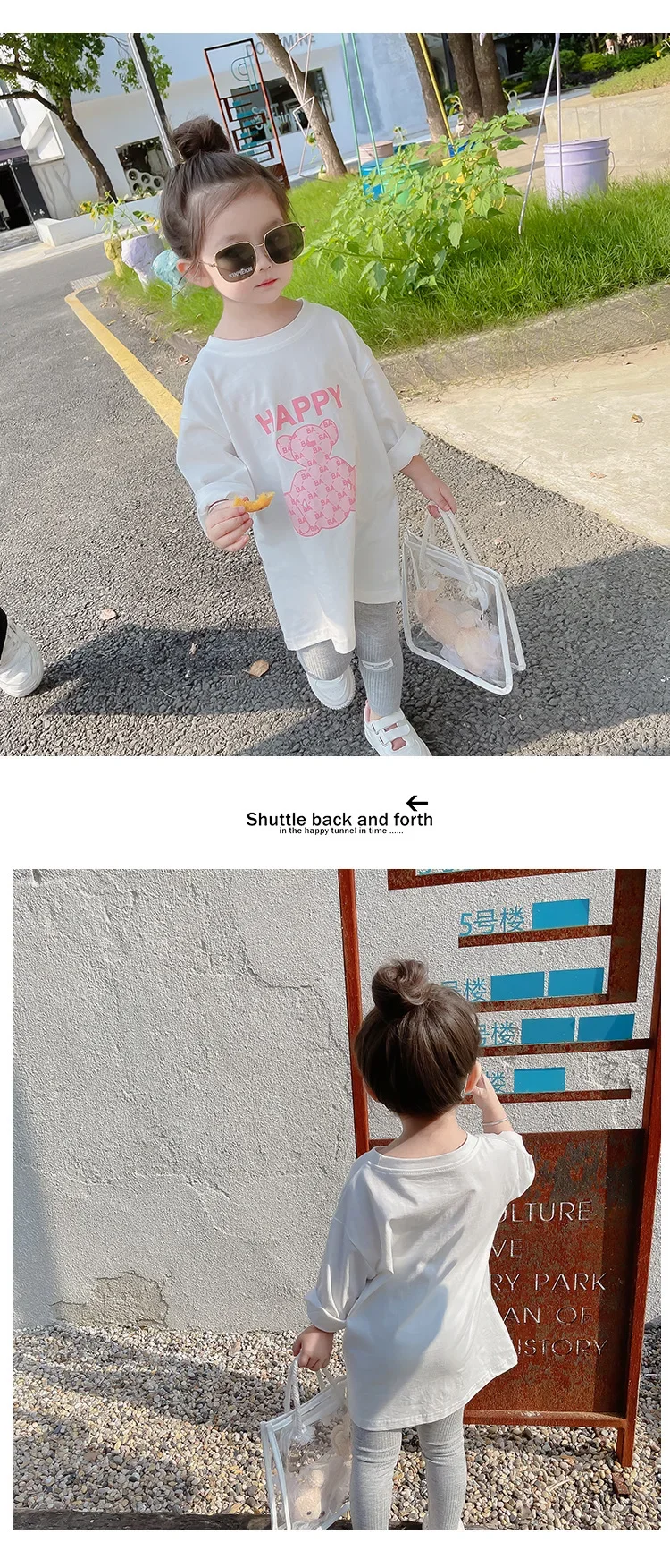 Autumn Children's Fashionable Sports Set Baby Girl Sweater + Leggings Two-piece Sets Girl Toddler Cartoon Alphabet Clothing